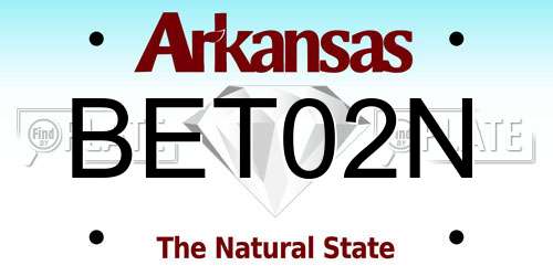 BET02N Arkansas License Plate