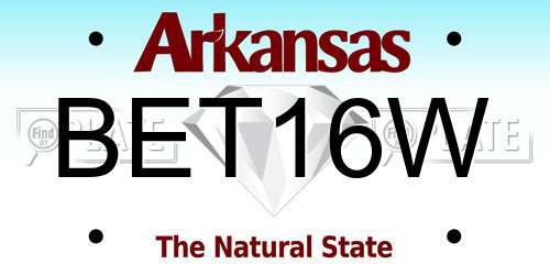 BET16W Arkansas License Plate