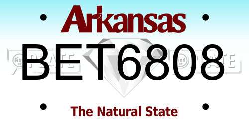 BET6808 Arkansas License Plate