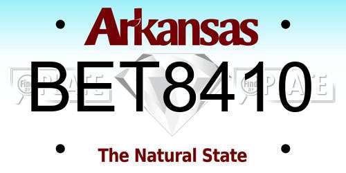 BET8410 Arkansas License Plate