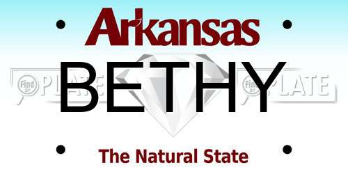 BETHY Arkansas License Plate