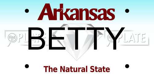 BETTY Arkansas License Plate
