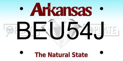 BEU54J Arkansas License Plate