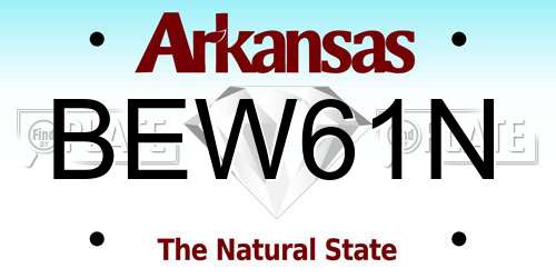 BEW61N Arkansas License Plate