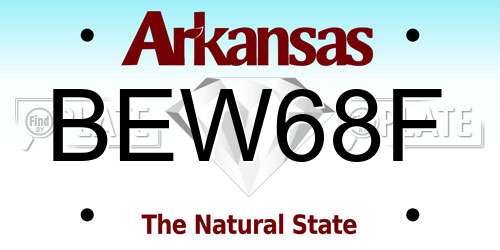 BEW68F Arkansas License Plate