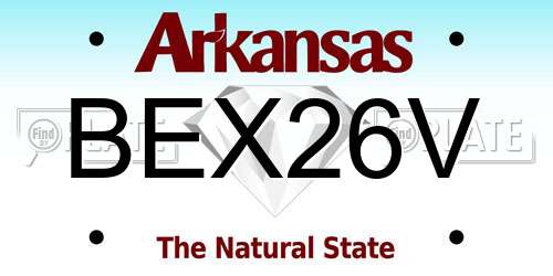 BEX26V Arkansas License Plate