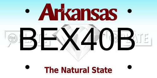 BEX40B Arkansas License Plate
