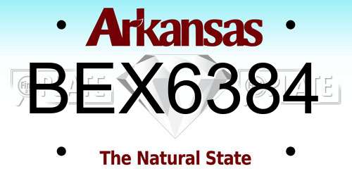 BEX6384 Arkansas License Plate