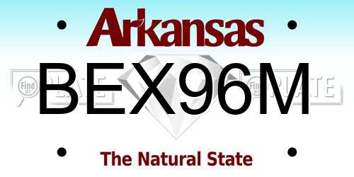 BEX96M Arkansas License Plate