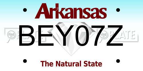 BEY07Z Arkansas License Plate