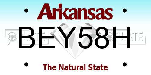 BEY58H Arkansas License Plate