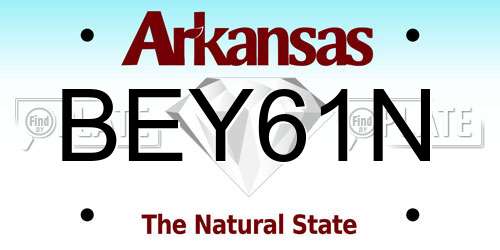 BEY61N Arkansas License Plate