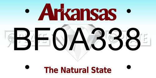 BF0A338 Arkansas License Plate