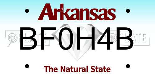 BF0H4B Arkansas License Plate