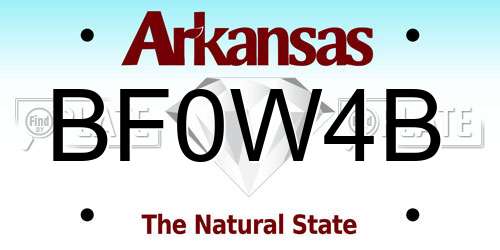 BF0W4B Arkansas License Plate
