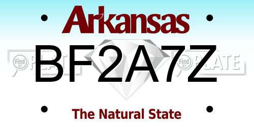 BF2A7Z Arkansas License Plate