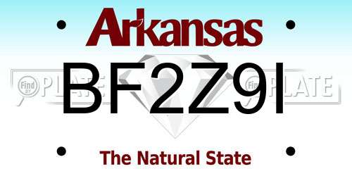 BF2Z9I Arkansas License Plate