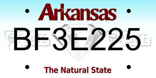 BF3E225 Arkansas License Plate