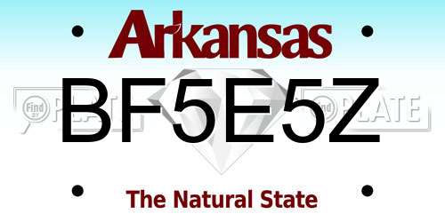 BF5E5Z Arkansas License Plate