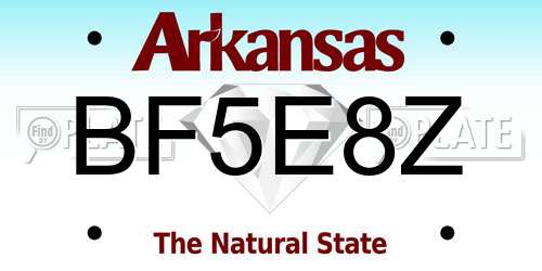 BF5E8Z Arkansas License Plate