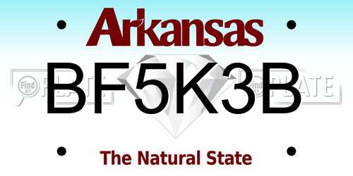 BF5K3B Arkansas License Plate