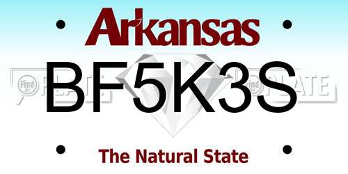 BF5K3S Arkansas License Plate