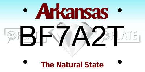BF7A2T Arkansas License Plate