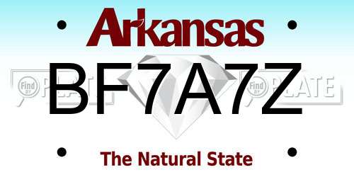BF7A7Z Arkansas License Plate