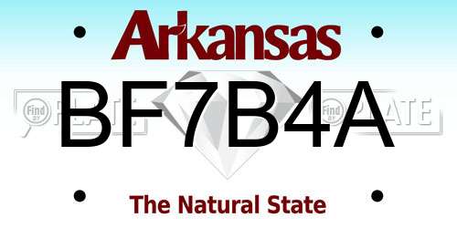 BF7B4A Arkansas License Plate