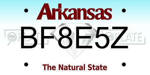 BF8E5Z Arkansas License Plate