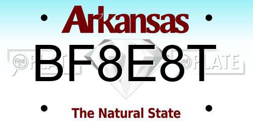 BF8E8T Arkansas License Plate