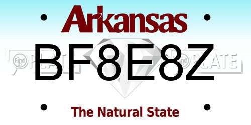 BF8E8Z Arkansas License Plate
