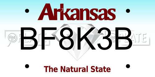 BF8K3B Arkansas License Plate