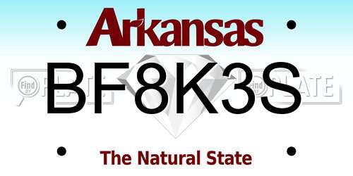 BF8K3S Arkansas License Plate