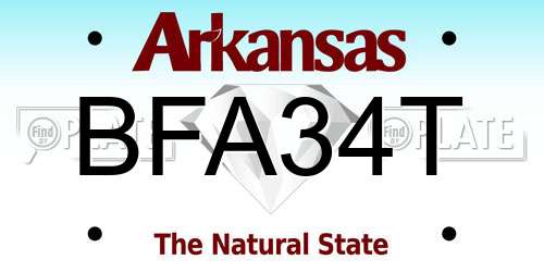 BFA34T Arkansas License Plate
