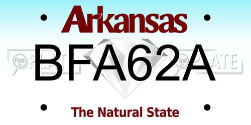 BFA62A Arkansas License Plate