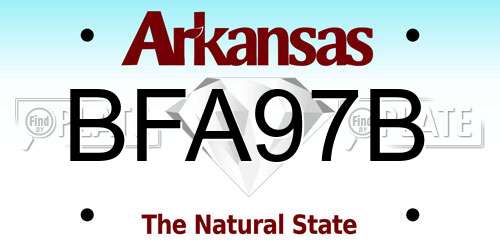 BFA97B Arkansas License Plate