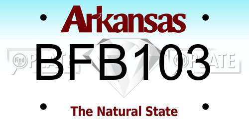 BFB103 Arkansas License Plate