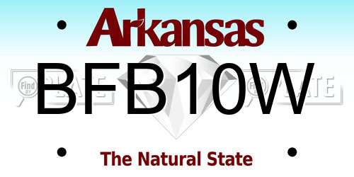 BFB10W Arkansas License Plate