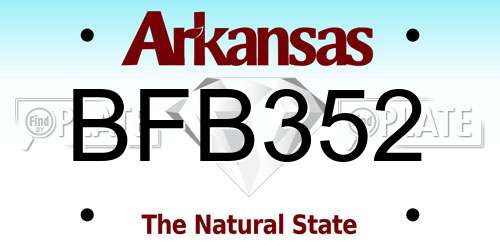 BFB352 Arkansas License Plate
