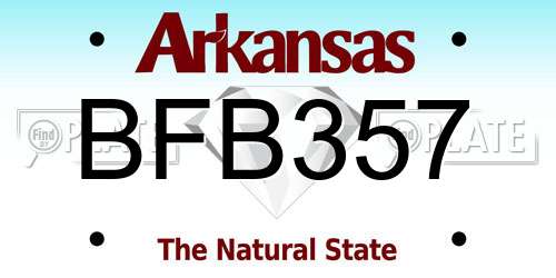 BFB357 Arkansas License Plate