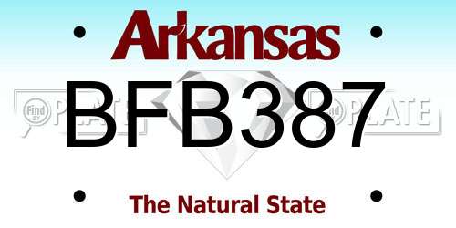 BFB387 Arkansas License Plate
