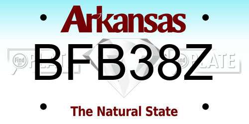 BFB38Z Arkansas License Plate