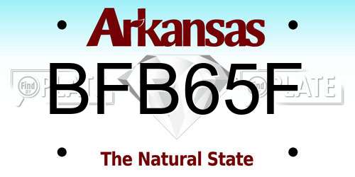 BFB65F Arkansas License Plate