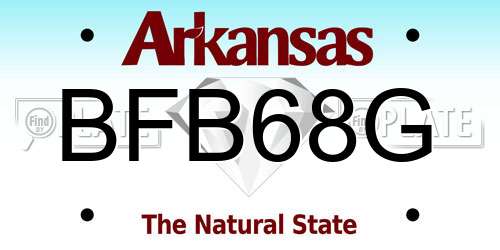 BFB68G Arkansas License Plate
