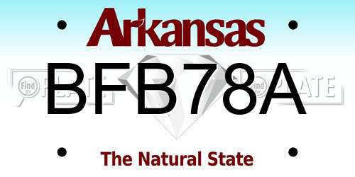 BFB78A Arkansas License Plate
