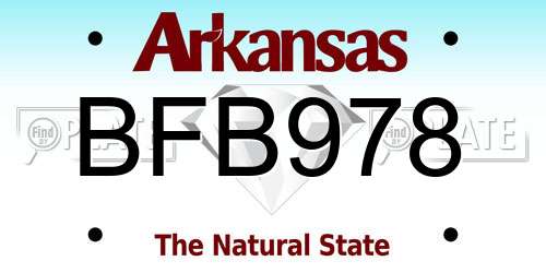 BFB978 Arkansas License Plate