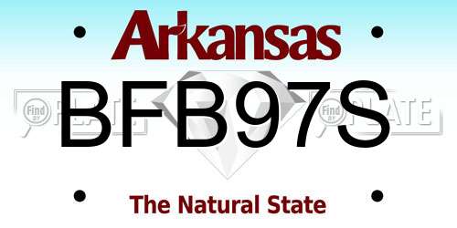 BFB97S Arkansas License Plate