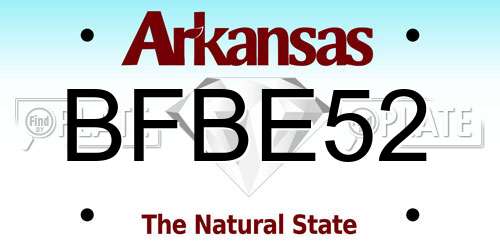 BFBE52 Arkansas License Plate