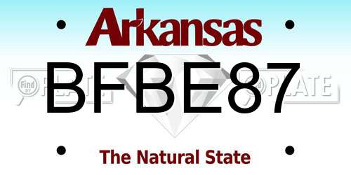 BFBE87 Arkansas License Plate